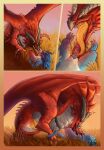  anthro dragon fellatio feral genitals hi_res licking mouth_shot open_mouth oral penile pinned scalie sex size_difference teasing tongue tongue_out 
