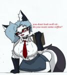  anthro big_breasts blush breasts eyewear female glasses helluva_boss hi_res loona_(helluva_boss) pace-maker secretary small_waist solo thick_thighs wide_hips 