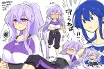  alternate_costume blue_eyes blue_hair blush breasts exercise exhausted fire_emblem fire_emblem:_genealogy_of_the_holy_war julia_(fire_emblem) long_hair ponytail purple_eyes purple_hair seliph_(fire_emblem) sit-up workout_clothes yukia_(firstaid0) 