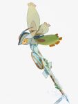  animal_focus bug highres holding leaf mokuzou_(moku_ssbu) mothim no_humans orange_eyes pokemon pokemon_(creature) ripples simple_background solo white_background 