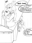  anthro bottomwear canid canine clothed clothing collared_shirt comic conic dialogue ears_down english_text female hair hi_res inner_ear_fluff invalid_tag kemono mammal manga monochrome necktie open_mouth pivoted_ears raised_bottomwear raised_clothing raised_skirt raised_tail rapel school_uniform shocked shocked_expression shocked_face sketch skirt solo speech_bubble standing student tail text tuft uniform voyeur 