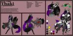  absurd_res anthro belt big_hands clothing coat collar ears_up eye_on_hand fur green_eyes hair hi_res hunamarts male markings model_sheet piercing scarfox solo tail teeth thaki_(scarfox) tongue topwear 