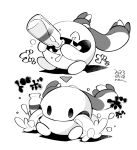  bottle chingling container drinking_milk generation_4_pokemon hi_res hole_(anatomy) maru_show milk_bottle monochrome nintendo pokemon pokemon_(species) solo waddling_head 