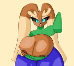  2100phx anthro blue_eyes breasts clothing female female/female fur generation_4_pokemon humanoid legwear lopunny nintendo nipples pokemon pokemon_(species) solo tights 