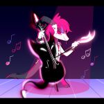  anthro bovid bowed_string_instrument breakingcloud caprine cello cloud_(breakingcloud) demon fan_character goat helluva_boss hi_res male mammal musical_instrument musical_note solo stage string_instrument tongue tongue_out 
