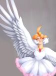  anatid anatid_humanoid animal_humanoid anseriform anseriform_humanoid avian avian_humanoid bird bird_humanoid clothed clothing dress feathered_wings feathers female fully_clothed hi_res humanoid incendiarymoth princess_tutu princess_tutu_(character) realistic_wings solo swan_humanoid winged_humanoid wings 