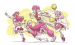  1boy 3girls absurdres boots coattails cure_break cure_dream cure_happy cure_yell dancing_star_precure dress fingerless_gloves gloves grin head_wings high_heel_boots high_heels highres hugtto!_precure leg_up long_hair magical_boy magical_girl mayena multiple_girls nono_hana pink_hair pink_theme pointing pom_pom_(cheerleading) popped_collar precure running simple_background skirt sleeveless smile smile_precure! spiked_hair thighhighs tripping very_long_hair white_background wings yes!_precure_5 yumehara_nozomi 
