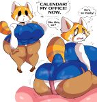  absurd_res aggretsuko ailurid anthro big_breasts big_butt black_eyes bottomwear breasts butt clothing dress_shirt duo english_text erection exclamation_point female footwear genitals hi_res hot_dogging huge_breasts huge_butt lewd_dorky looking_at_viewer looking_back male mammal markings nipple_outline open_mouth panties penis question_mark red_panda retsuko sanrio sex shirt shoes skirt speech_bubble striped_markings striped_tail stripes tail tail_markings tan_body text thick_thighs thought_bubble topwear underwear 