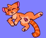  anatomically_correct anatomically_correct_genitalia anatomically_correct_penis animal_genitalia arm_tuft blush blush_lines curled_tail digitigrade domestic_cat eyes_closed felid feline felis feral firestar_(warriors) fur fur_tuft genitals male mammal microsoft_paint orange_body orange_fur pawpads penile_spines penis presenting presenting_balls presenting_penis raised_leg simple_background simple_coloring solo tail tuft warriors_(cats) 