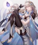  1girl ai_tkkm armor ass black_leotard breasts cape cleavage corrin_(female)_(fire_emblem) corrin_(female)_(silent_bloodline)_(fire_emblem) corrin_(fire_emblem) crown dragon_girl dragon_tail feet fire_emblem fire_emblem_fates fire_emblem_heroes frills full_body gloves hair_between_eyes hair_ornament highres jewelry knees_together_feet_apart knees_up legs leotard long_hair long_legs looking_at_viewer no_shoes official_alternate_costume pointy_ears red_eyes see-through shoulder_armor solo stirrup_legwear tail toeless_legwear toenails toes white_hair 