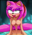  2023 alondraws07 amy_rose anthro blush bodily_fluids breasts cowgirl_position duo eulipotyphlan female female_focus first_person_view from_front_position genitals hedgehog hi_res male male/female male_pov mammal nipples on_bottom on_top penis sega sex solo_focus sonic_the_hedgehog_(series) sweat tongue tongue_out vaginal 