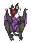  3_toes anthro anthrofied anus aroused aroused_smile bat bedroom_eyes big_breasts big_ears black_body black_scales breasts brown_eyes chest_tuft claws dragon erect_nipples fangs feet female fur generation_6_pokemon genitals hair hand_behind_head huge_breasts ivanks long_tail looking_at_viewer mammal narrowed_eyes nintendo nipples noivern nude pokemon pokemon_(species) pokemorph presenting presenting_anus presenting_pussy pupils purple_body purple_scales pussy scales scalie seductive short_hair simple_background sitting snout solo spade_tail spread_legs spreading tail teeth toes tuft white_background white_body white_fur white_hair wing_claws wings yellow_sclera 