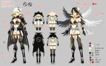  1girl adapted_costume armor ass bandages belt belt_pouch black_cape black_capelet black_footwear black_gloves black_thighhighs black_wings blush boots bracer breasts cape capelet chain chinese_knot cleavage collarbone color_guide concept_art covered_navel elbow_gloves garter_straps gem gloves gold_trim grey_background groin hair_ornament high_collar high_heels highres japanese_armor kneepits kote kurokote large_breasts leotard linea_alba looking_at_viewer miyabi_(senran_kagura) multiple_wings navel obi official_alternate_costume official_alternate_hair_color official_art pouch red_gemstone reference_sheet sash senran_kagura senran_kagura_new_link senran_kagura_shinovi_versus short_hair shoulder_blades simple_background slit_pupils smile solo standing tassel thigh_strap thighhighs translation_request two-tone_leotard underbust white_belt white_hair white_leotard white_wings wings yaegashi_nan yellow_eyes 