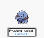  animated animated_gif bandana black_eyes blue_bandana character_name closed_mouth commentary dancing elephant english_commentary english_text full_body looping_animation phanpy pixel_art pokemon pokemon_(creature) simple_background standing white_background wisgarus 