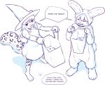  absurd_res anthro aogami brother brother_and_sister bunny_costume clothed clothing comic costume dialogue digital_media_(artwork) duo english_text felid female fur hair hi_res leopard male mammal monochrome pantherine sibling simple_background sister spots spotted_body spotted_fur text trick_or_treat witch_costume young 