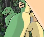  anal anal_penetration anthro b3a5t70 balls doggystyle duo from_behind_position genitals green_body green_skin hi_res male male/male penetration reptile scalie sex snake 