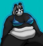  absurd_res anthro bear bedroom_eyes belly_overhang bikini bikini_top clothing female giant_panda hi_res lipstick makeup mammal morbidly_obese morbidly_obese_female narrowed_eyes nicole_alana obese obese_female overweight overweight_female puhba seductive solo swimwear 