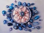  agate artist_name bowl gem lara_restelli no_humans oil_painting_(medium) original painting_(medium) purple_gemstone rock still_life traditional_media 