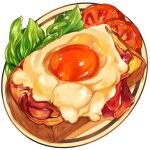  bacon egg_(food) food food_focus fried_egg fried_egg_on_toast haruka_(pixiv_5761359) lettuce no_humans original plate sparkle still_life toast tomato tomato_slice 