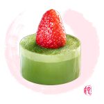  cake food food_focus fruit lokyohayo matcha_(food) mousse_(food) no_humans original realistic shadow sparkle still_life 