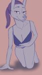 2d_animation 9:16 all_fours animated beatrice_(soovka) bra breast_play breast_squish breasts canid canine canis clothing female jackal looking_at_viewer mammal panties short_playtime solo soovka squish underwear 