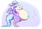  anthro belly big_belly big_breasts breasts dragon female freddymartin fredscloset fur hi_res looking_at_viewer navel nipples nude overweight pregnant pregnant_female slightly_chubby solo 