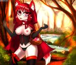  absurd_res akane_chaunteau breasts caliluminos canid canine canis clothing dress female hi_res hood humanoid invalid_tag magic_user mammal red red_wolf solo were werecanid werecanine werewolf witch wolf ych 