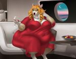  2021 aircraft airplane alcohol anthro apple belly beverage big_belly big_breasts biglovealicia breasts cel_shading chair clothing container cup deer detailed_background digital_media_(artwork) dress drinking_glass ears_up female food fruit furniture glass glass_container glass_cup green_eyes hair hi_res jet mammal moon morbidly_obese obese obese_female on_chair orange_hair overweight overweight_female plant shaded signature sitting sitting_on_chair solo thick_arms thick_thighs unguligrade wine wine_glass 