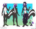  female foxboy83 hi_res mammal mephitid michi model_sheet skunk 