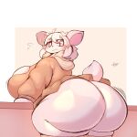  beignet_(dofunut) big_breasts big_butt bottomless breasts butt clothed clothing deer female hi_res huge_breasts huge_butt hyper hyper_breasts hyper_butt lightmizano mammal partially_clothed shirt short_stack simple_background solo thick_thighs topwear 