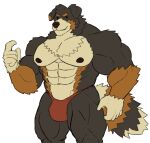  abs absurd_res amideo anthro arm_tuft barazoku beckoning bernese_mountain_dog biceps big_muscles black_body black_fur black_nose body_hair bottomwear brown_body brown_fur bulge canid canine canis chest_hair chest_tuft clothed clothing digital_media_(artwork) domestic_dog flexing fur gesture glutes hair hairy half_body hi_res himbo jock jockstrap male mammal manly molosser mountain_dog muscular muscular_anthro muscular_male nipples pecs simple_background smile smiling_at_viewer smirk solo swiss_mountain_dog tail thong tuft underwear white_body white_fur wide_shoulders 