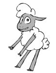  anthro bovid caprine ears_down fur looking_at_viewer male mammal monochrome pivoted_ears sheep simple_background smile solo tail tail_tuft the_weaver tuft white_background wool_(fur) wooly_(amanda_the_adventurer) 