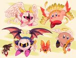  :d angel_kirby angel_wings armor armored_boots arrow_(projectile) blue_eyes blush blush_stickers boots bow_(weapon) butterfly_wings closed_mouth commentary_request copy_ability dark_meta_knight facepaint falling_feathers feathered_wings feathers flying galacta_knight gloves halo headdress heart heart_arrow highres holding holding_arrow holding_bow_(weapon) holding_weapon horns kirby kirby_(series) looking_at_viewer mask meta_knight morpho_knight native_american_headdress no_humans open_mouth pink_eyes purple_footwear purple_wings red_wings shadow_kirby shoulder_armor smile tokuura weapon white_gloves white_wings wing_kirby wings yellow_eyes yellow_footwear yellow_horns 