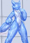  ambiguous_gender anthro biped digital_media_(artwork) dragon faceless flat_chested handles hi_res inflation location_now nozzle nude pool_toy seam_(sewing) solo tail 