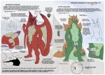  2019 2_penises animal_genitalia animal_penis anthro balls breasts color_swatch colored dragon english_text erection facial_hair female fur genitals green_body hair hemipenes horn long_tail male multi_genitalia multi_penis nude penis pubes red_body scalie signature tail text western_dragon wings zerofox1000 