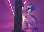  3d_(artwork) anthro balls blender_(software) blumarshmallow blumarshmallow_(artist) butt digital_media_(artwork) erection fur genitals hi_res male masturbation nude penis public public_masturbation solo tongue tongue_out train train_station vehicle wickerbeast 