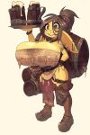  alcohol barrel beer beer_mug beverage big_breasts big_ears black_eyes black_hair boots bottomwear breasts cleavage clothed clothing ear_piercing ears_down eyelashes female footwear full-length_portrait glistening glistening_body goblin grin hair hand_on_hip hi_res holding_object holding_plate huge_breasts humanoid loincloth looking_at_viewer mug not_furry piercing pivoted_ears plate portrait rapscallion simple_background smile solo standing white_background 