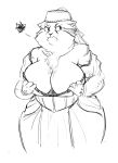  annoyed anthro armello big_breasts blackmail_(armello) breasts cheek_tuft chest_tuft cleavage clothed clothing dress facial_tuft felid female fur guoh hat headgear headwear huge_breasts looking_away mammal presenting presenting_cleavage simple_background solo striped_body striped_fur stripes tuft white_background wide_hips 