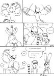  2023 anthro avian bernielover bernielover&#039;s_college_au bird blue_jay cartoon_network clothed clothing comic corvid dancing dialogue disney english_text feathers female food fries fur group hi_res hoodie jay_(bird) judy_hopps lagomorph leporid male male/male mammal markings mordecai_(regular_show) new_world_jay oscine passerine procyonid rabbit raccoon regular_show rigby_(regular_show) ring_(marking) ringtail shirt speech_bubble t-shirt tail tail_markings text topwear trio zootopia 