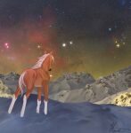  absurd_res cosmic_background dolehest equid equine feral hanilimnida hi_res horse male mammal maxym_(bloopertrooper) mountain mountain_range night sky snow solo star starry_background starry_sky 