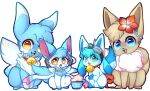  2017 3_fingers 3_toes aibou alpha_channel bell bell_collar black_nose blue_body blue_eyes blue_fur blue_hair brown_body brown_fur cel_(glaceon) clothing collar collar_ring cupcake eevee eeveelution eyewear eyewear_on_head fakemon family feet female feral fingers flower food fur generation_1_pokemon generation_4_pokemon generation_6_pokemon glaceon goggles goggles_on_head green_eyes group hair hoodie jewelry looking_at_viewer mac_(shrike_alvaron) male mist_(eevee) neck_tuft nintendo open_mouth paws pikachu plant pokemon pokemon_(species) pose sai_(sylveon) shiny_pokemon simple_background sitting sylveon toes tongue topwear transparent_background tuft white_body white_fur yellow_eyes 