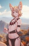  animal_humanoid armlet big_ears blonde_hair bottomwear braided_hair canid canid_humanoid canine canine_humanoid clothed clothing cringing day digital_media_(artwork) ear_piercing ear_ring female fennec_humanoid flat_chested fox_humanoid hair hi_res humanoid inner_ear_fluff jewelry khiara_(personalami) loincloth mammal mammal_humanoid navel necklace outside pale_skin personalami piercing portrait ring_piercing sky slim solo standing tail three-quarter_portrait tuft yellow_eyes 