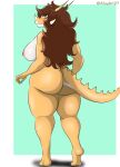  absurd_res aloy27 anthro big_breasts big_butt breasts butt dinosaur female goodbye_volcano_high hi_res huge_butt humanoid reptile rosa_(gvh) scalie slightly_chubby snoot_game solo thick_thighs 