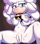  absurd_res anthro areola bell bell_collar big_breasts big_hair black_eyelashes black_pupils blue_eyes blue_sclera bovid breasts brown_background brown_collar caprine clitoris closed_frown collar countershading cowbell dark41k dipstick_fingers erect_nipples eyelashes female frown fur genitals glistening glistening_eyes hair hand_on_breast hand_on_own_breast hi_res humanoid_hands idw_publishing lanolin_the_sheep_(sonic) looking_at_viewer mammal mouth_closed narrowed_eyes nipples nude pink_areola pink_nipples pink_nose puffy_hair pupils pussy sega sheep simple_background sitting solo sonic_the_hedgehog_(comics) sonic_the_hedgehog_(idw) sonic_the_hedgehog_(series) tan_body tan_countershading tan_inner_ear tan_skin thick_eyelashes unimpressed white_body white_ears white_fur white_hair white_wool wool_(fur) 