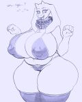  anthro big_breasts blush boss_monster bovid breasts camel_toe caprine clothing eyelashes female huge_breasts legwear mammal mature_female nipple_outline snao solo thick_thighs thigh_highs toriel undertale undertale_(series) 