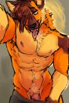  abs absurd_res anthro athletic bedroom_eyes canid canine canis clothed clothing cricketkisses domestic_dog freshly_uprooted fur genitals german_shepherd half-closed_eyes herding_dog hi_res looking_at_viewer male mammal narrowed_eyes obscured_penis orange_body orange_fur partially_clothed pastoral_dog penis seductive smile solo tongue tongue_out underwear underwear_down 