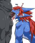  &lt;3 2023 4:5 agitype01 anthro anthro_penetrated balls big_balls big_penis biped blue_body blush bodily_fluids cum cum_in_mouth cum_inside deep_throat digital_media_(artwork) dragon duo erection genital_fluids genitals hair hi_res long_hair male male/male male_penetrated male_penetrating male_penetrating_male oral penetration penis penis_in_mouth rakuo red_hair scalie sex simple_background tongue tongue_out white_background 