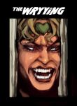  1boy blonde_hair brown_eyes commentary dio_brando fangs heart_headband here&#039;s_johnny!_(meme) highres jojo_no_kimyou_na_bouken kasyuna1225 looking_to_the_side male_focus medium_bangs meme open_mouth parody smile solo stardust_crusaders teeth the_shining v-shaped_eyebrows wryyyyyyyyyyyyyyyyyyyy 