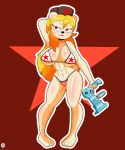  absurd_res anthro bear bikini breasts clothing cranebear female hi_res lola_frostki mammal pinup pose solo swimwear 