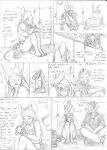  anthro blackfox85 canid canine clothed clothing comic dialogue duo female fox genitals hi_res hyper hyper_genitalia male male/female mammal mouse murid murine rodent traditional_media_(artwork) 